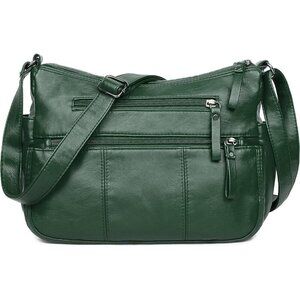 🆕 Volganik Rock PU Leather Shoulder Bag Women Green Soft Pocketbooks Purse